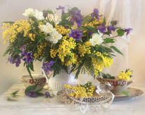 Без бренда «Натюрморт из мимоз и колокольчиков» в Рязани