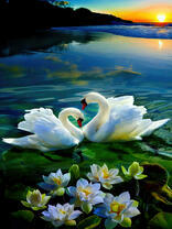 Без бренда «Пара белых лебедей на воде» в Рязани