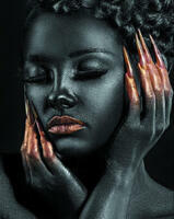 Без бренда «Коробка 20 шт: Портрет с золотыми ногтями» в Рязани