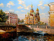 Собор Василия Блаженого в ярких лучах солнца