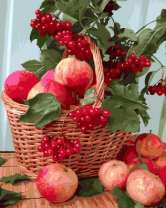 Без бренда «Плетёная корзина с калиной и яблоками» в Рязани