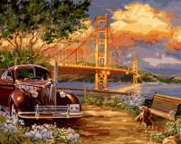 Без бренда «Американский автомобиль на фоне моста через залив» в Рязани