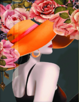 Без бренда «Дама в яркой шляпе и розы» в Рязани в интернет-магазине  Без бренда «Дама в яркой шляпе и розы» в Рязани