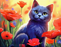 Без бренда «Серый котик и маки» в Рязани в интернет-магазине  Без бренда «Серый котик и маки» в Рязани