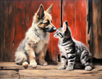 Без бренда «Знакомство котенка и щенка» в Рязани в интернет-магазине  Без бренда «Знакомство котенка и щенка» в Рязани