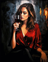 Без бренда «Девушка в красном платье с бокалом вина» в Рязани