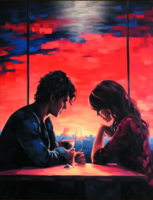 Без бренда «Влюблённая пара в кафе на закате солнца» в Рязани