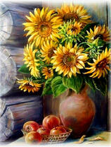 Без бренда «Кувшин с подсолнухами и корзинка с яблоками» в Рязани